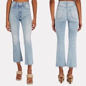 MOTHER | The Hustler High Rise Ankle Fray Jeans in Knock On Wood - Size 31